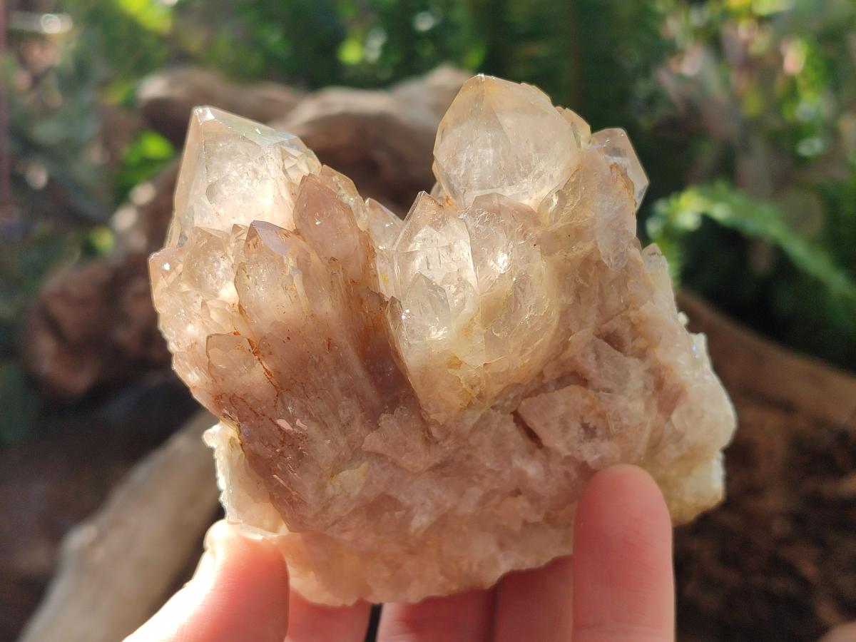 Natural Cascading White Phantom Smokey Luena Quartz Clusters x 6 From Luena, Congo - Toprock Gemstones and Minerals 