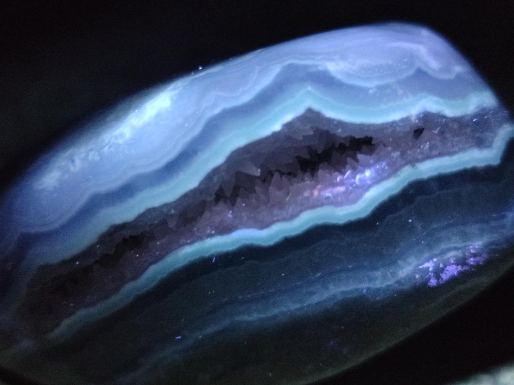 Polished Blue Lace Agate Standing Display Pieces x 3 From Nsanje, Malawi
