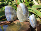 Polished Blue Lace Agate Standing Display Pieces x 3 From Nsanje, Malawi