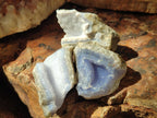 Natural Blue Lace Agate Geode Specimens x 24 From Nsanje, Malawi