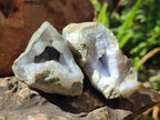 Natural Blue Lace Agate Geode Specimens x 24 From Nsanje, Malawi