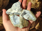 Natural Blue Lace Agate Geode Specimens x 24 From Nsanje, Malawi