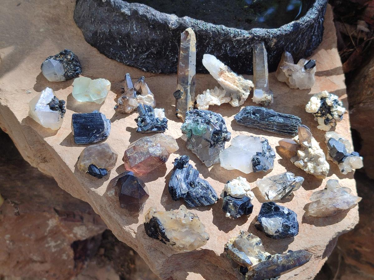 Natural Mix of Mineral Specimens x 70 From Erongo, Namibia