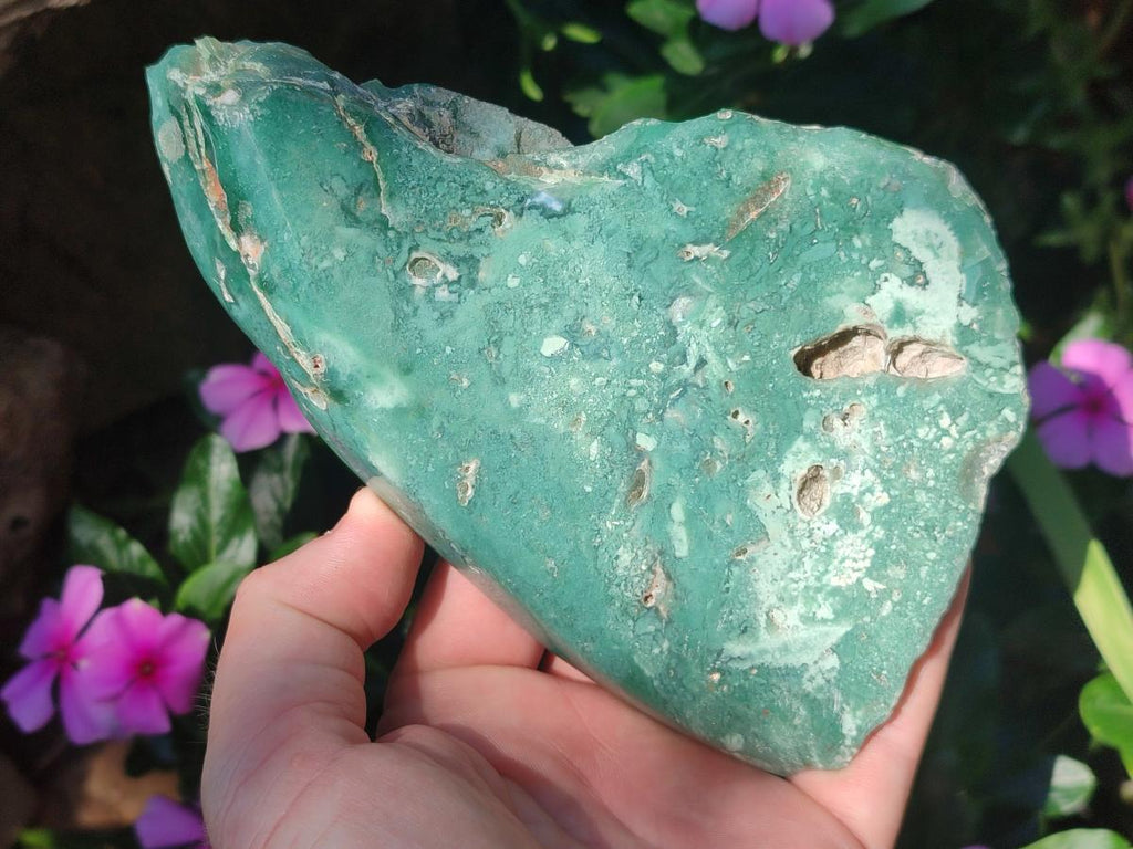 Polished One Side Great Dyke Mtorolite Chrysoprase Slices x 2 From Great Dyke Mountain Range, Zimbabwe
