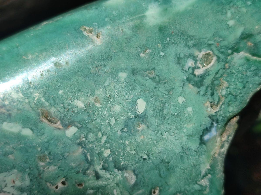 Polished One Side Great Dyke Mtorolite Chrysoprase Slices x 2 From Great Dyke Mountain Range, Zimbabwe