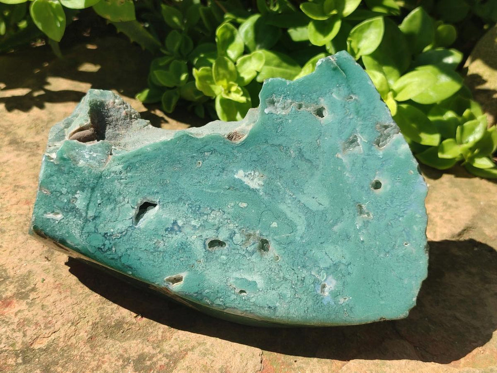 Polished One Side Great Dyke Mtorolite Chrysoprase Slices x 2 From Great Dyke Mountain Range, Zimbabwe