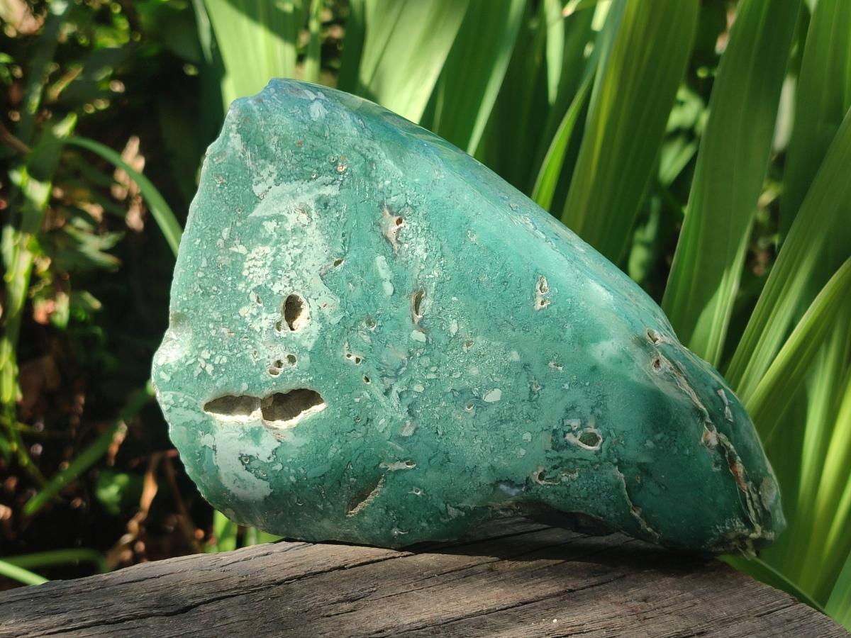 Polished One Side Great Dyke Mtorolite Chrysoprase Slices x 2 From Great Dyke Mountain Range, Zimbabwe