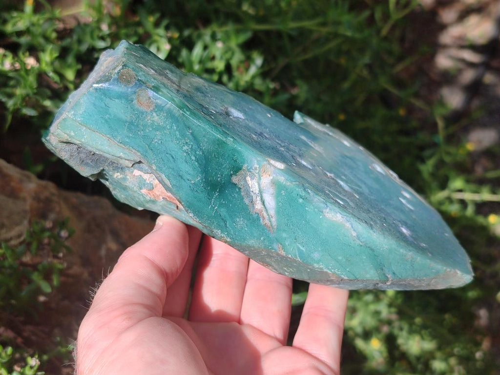 Polished One Side Great Dyke Mtorolite Chrysoprase Slices x 2 From Great Dyke Mountain Range, Zimbabwe