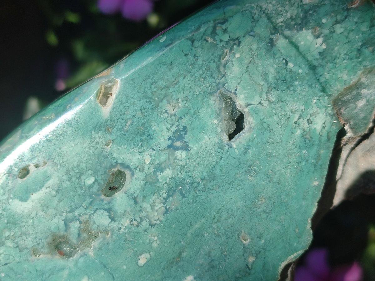 Polished One Side Great Dyke Mtorolite Chrysoprase Slices x 2 From Great Dyke Mountain Range, Zimbabwe