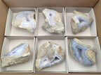Polished One Side Blue Lace Agate Geodes x 6 From Nsanje, Malawi