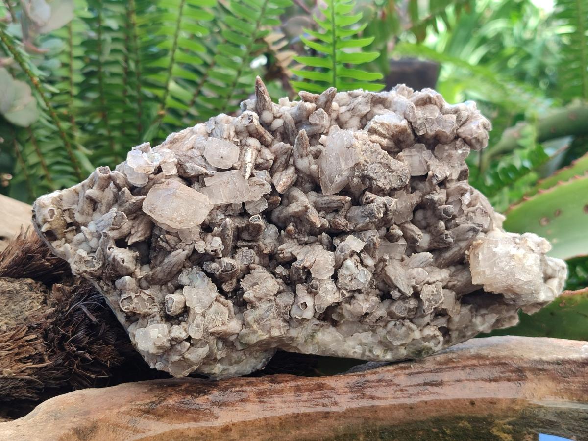 Natural Spearhead Calcite Cluster with Rhombohedral Crystals and Phosphorus Aragonite x 2 From Albert's Mountain, Lesotho