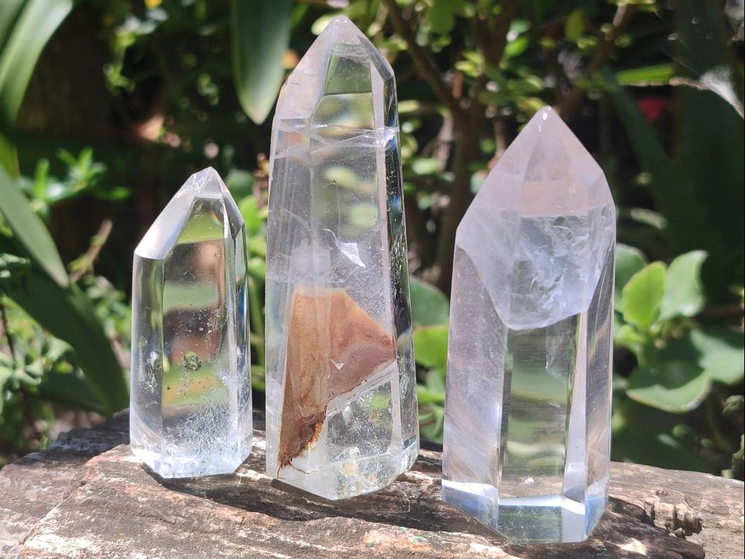 Polished Clear Quartz Crystals x 12 From Madagascar