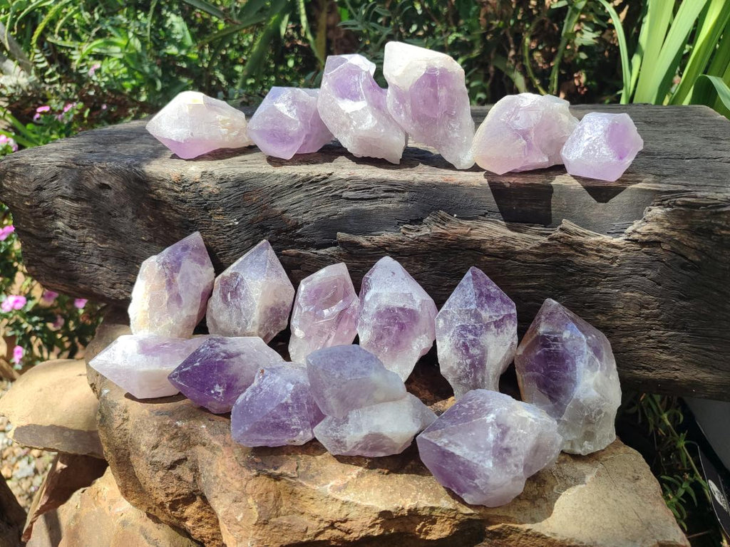 Natural Jacaranda Amethyst Single Crystals x 17 From Mumbwa, Zambia