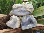 Natural Blue Lace Agate Geode and Vug Specimens x 32 From Nsanje, Malawi - Toprock Gemstones and Minerals 
