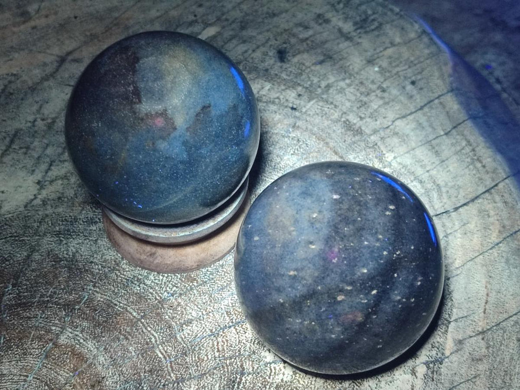 Polished Lazulite Spheres x 6 From Madagascar - Toprock Gemstones and Minerals 