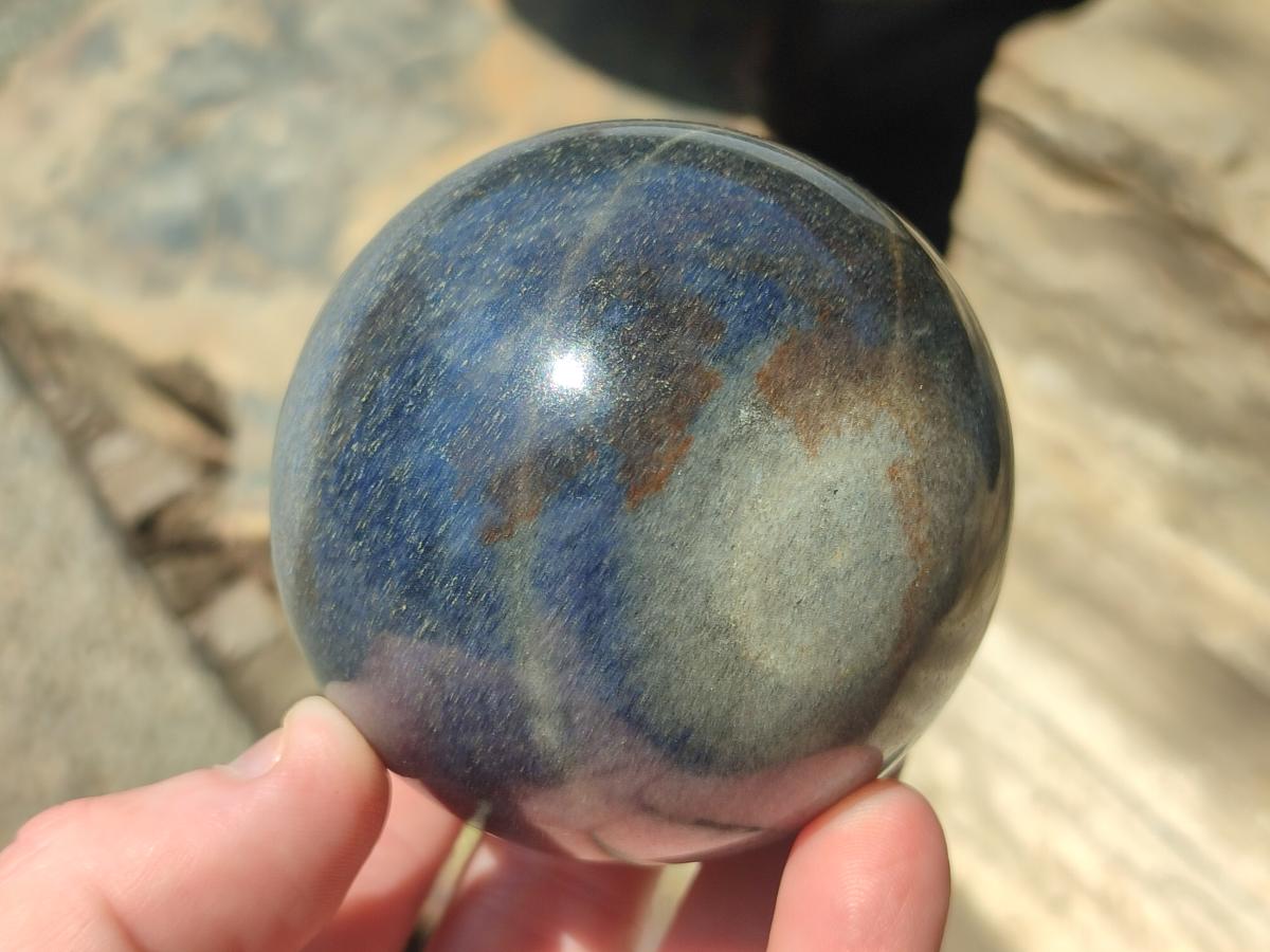 Polished Lazulite Spheres x 6 From Madagascar - Toprock Gemstones and Minerals 