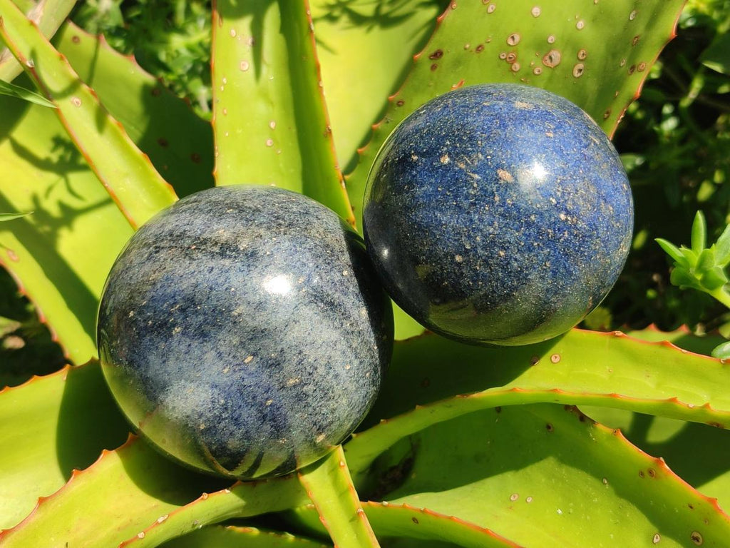 Polished Lazulite Spheres x 6 From Madagascar - Toprock Gemstones and Minerals 