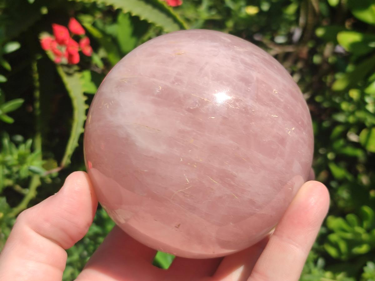 Polished Gemmy Rose Quartz Spheres x 2 From Madagascar - Toprock Gemstones and Minerals 