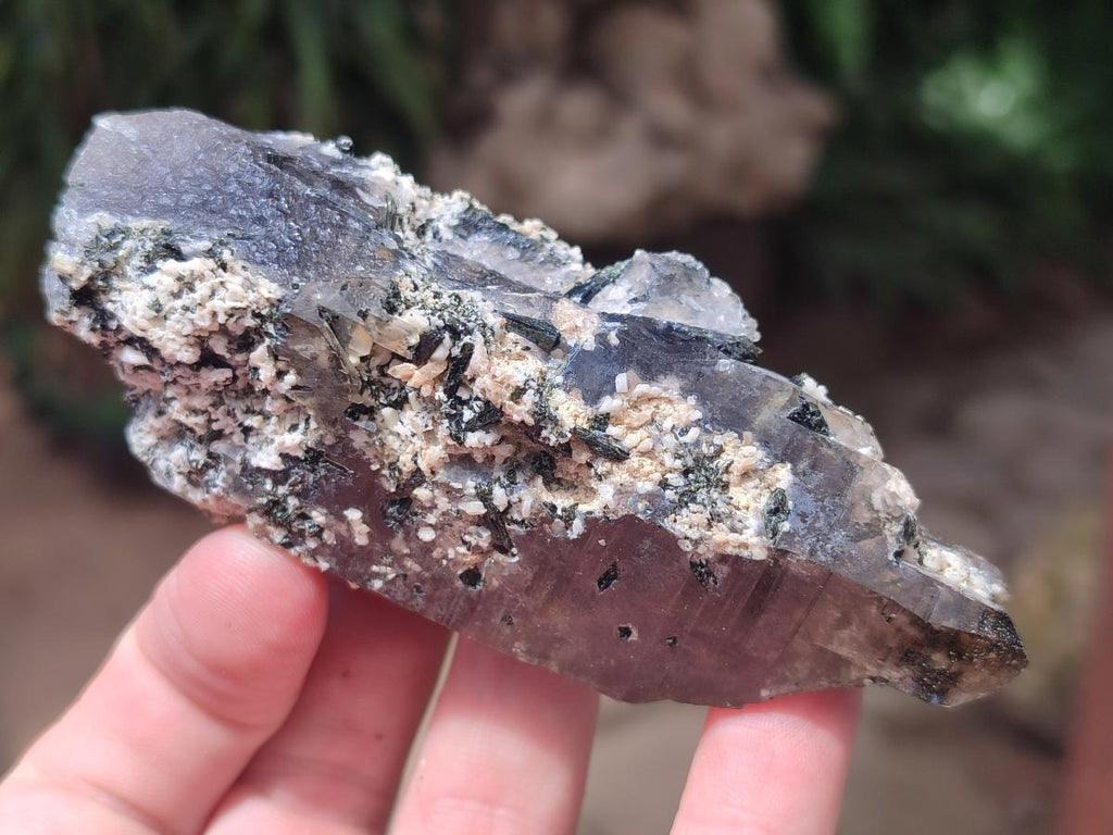 Natural Smokey Quartz Crystals with Aegirine x 12 From Zomba Plateau, Malawi - Toprock Gemstones and Minerals 