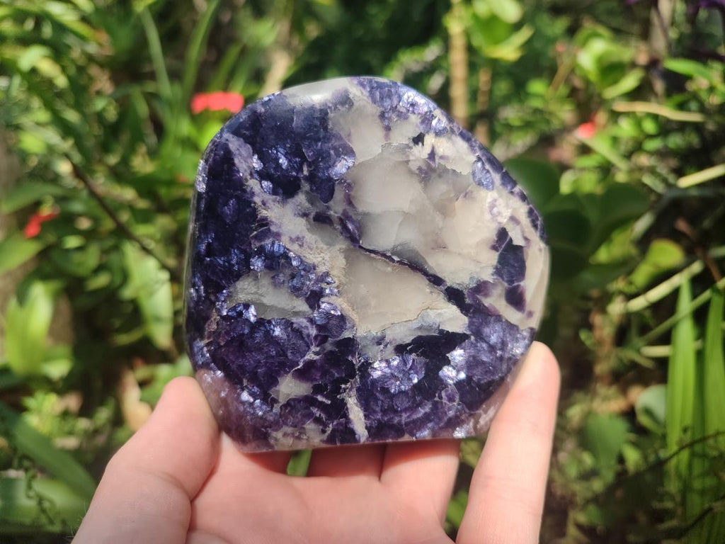 Polished Silver Leaf Lepidolite Standing Display Pieces x 3 From Zimbabwe - Toprock Gemstones and Minerals 
