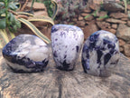 Polished Silver Leaf Lepidolite Standing Display Pieces x 3 From Zimbabwe - Toprock Gemstones and Minerals 