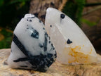 Polished One Side Tourmalinated Quartz Slices x 24 From Namibia - Toprock Gemstones and Minerals 