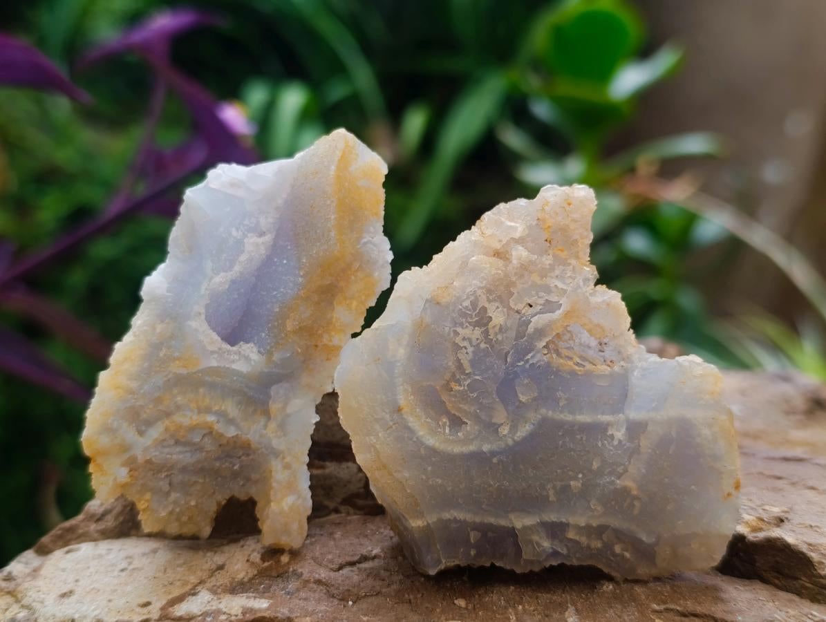 Natural Etched Blue Chalcedony Specimens x 35 From Nsanje, Malawi - Toprock Gemstones and Minerals 