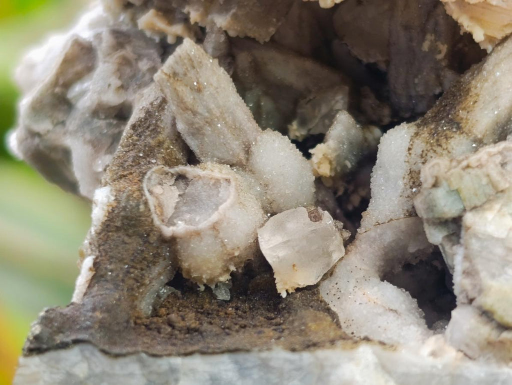 Natural Stacked Rhombohedral Calcite Specimens with Spearhead Sceptre Crystals and Phosphorus Aragonite x 1 From Albert's Mountain, Lesotho - Toprock Gemstones and Minerals 