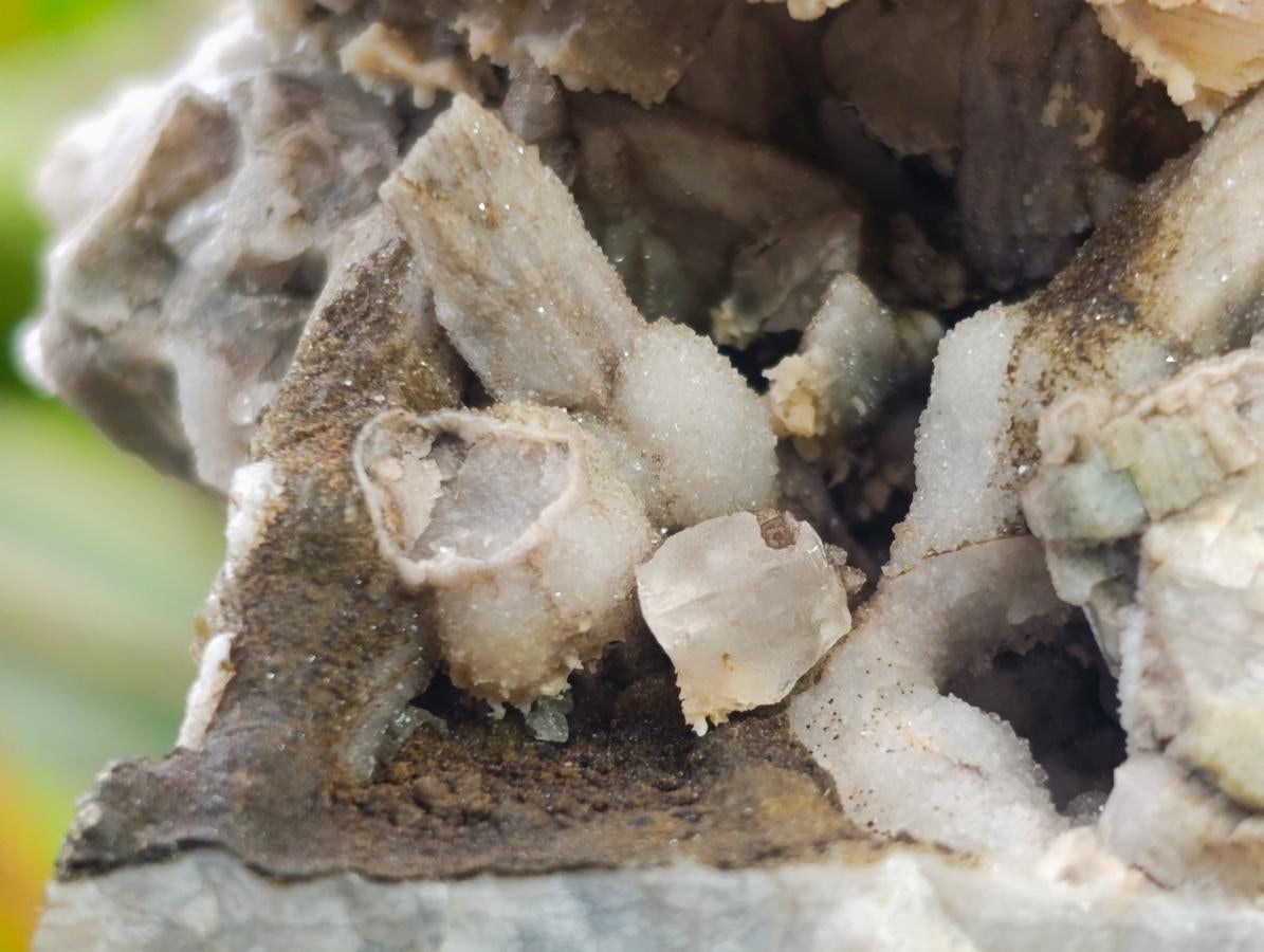 Natural Stacked Rhombohedral Calcite Specimens with Spearhead Sceptre Crystals and Phosphorus Aragonite x 1 From Albert's Mountain, Lesotho - Toprock Gemstones and Minerals 