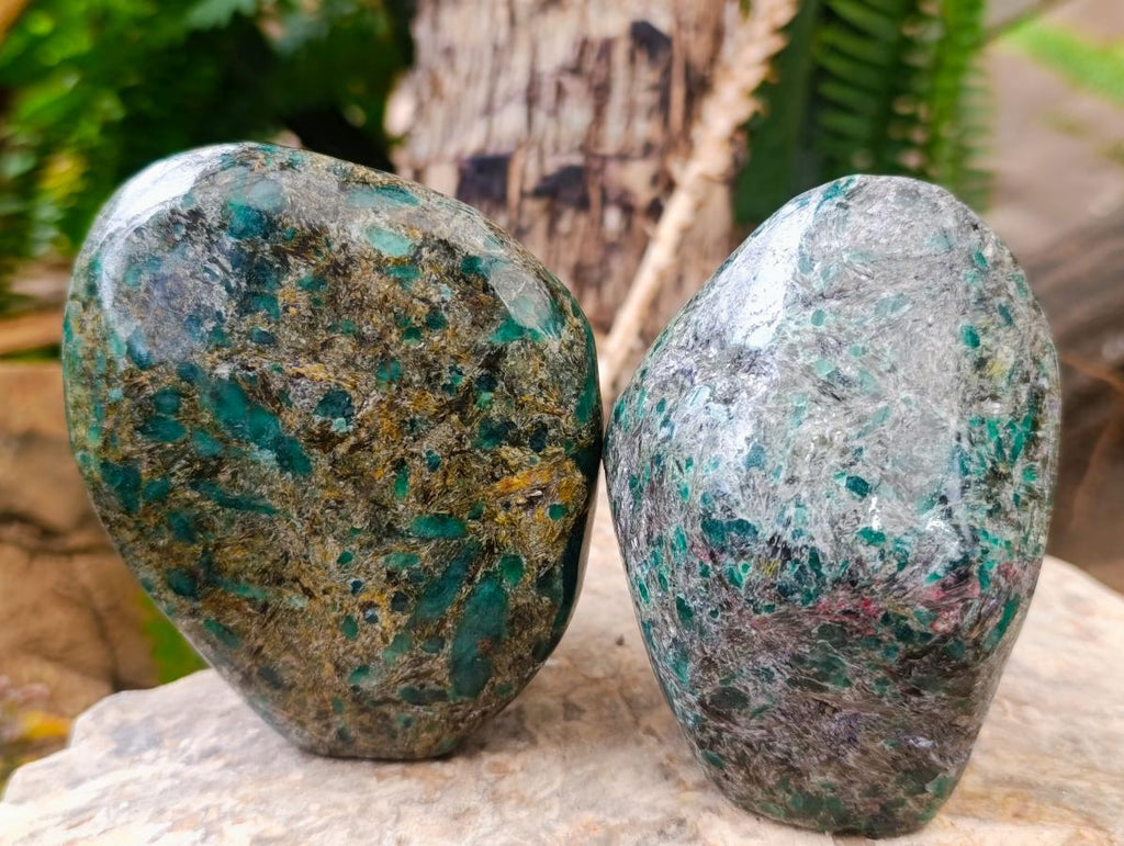 Polished Emerald Mica 'Mutokolite' Standing Display Pieces x 4 From Mutoko, Zimbabwe - Toprock Gemstones and Minerals 