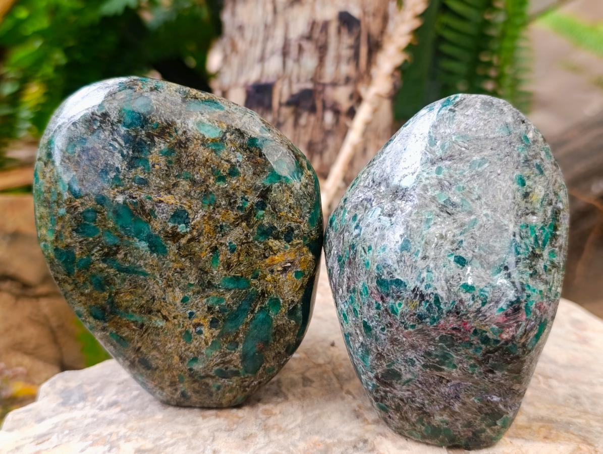 Polished Emerald Mica 'Mutokolite' Standing Display Pieces x 4 From Mutoko, Zimbabwe - Toprock Gemstones and Minerals 
