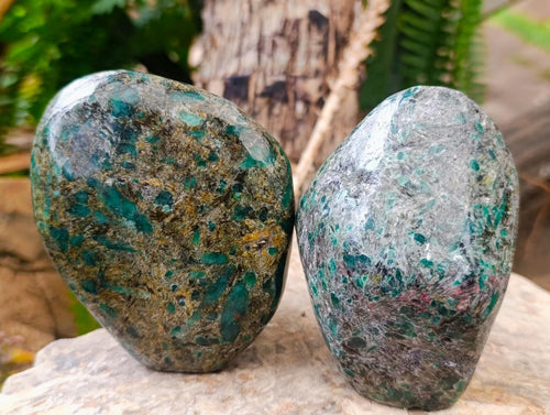 Polished Emerald Mica 'Mutokolite' Standing Display Pieces x 4 From Mutoko, Zimbabwe - Toprock Gemstones and Minerals 