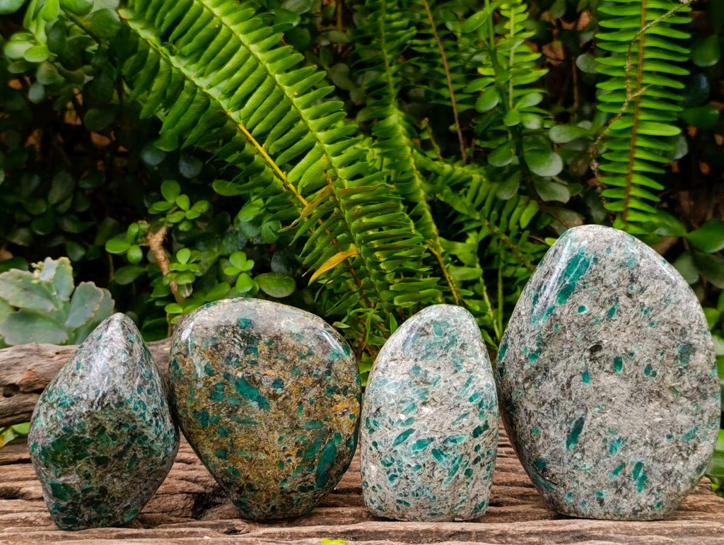 Polished Emerald Mica 'Mutokolite' Standing Display Pieces x 4 From Mutoko, Zimbabwe - Toprock Gemstones and Minerals 