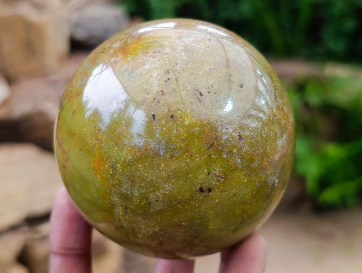 Polished Green Opal Spheres x 3 From Betroka, Madagascar - Toprock Gemstones and Minerals 