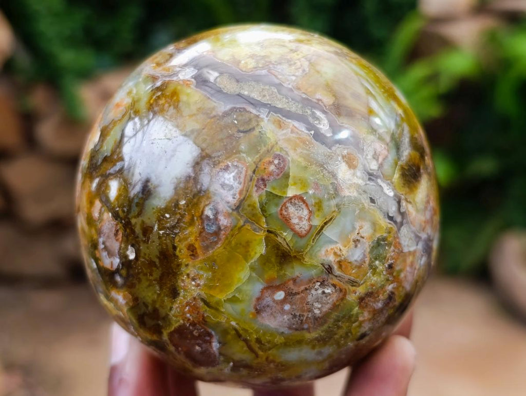 Polished Green Opal Spheres x 3 From Betroka, Madagascar - Toprock Gemstones and Minerals 