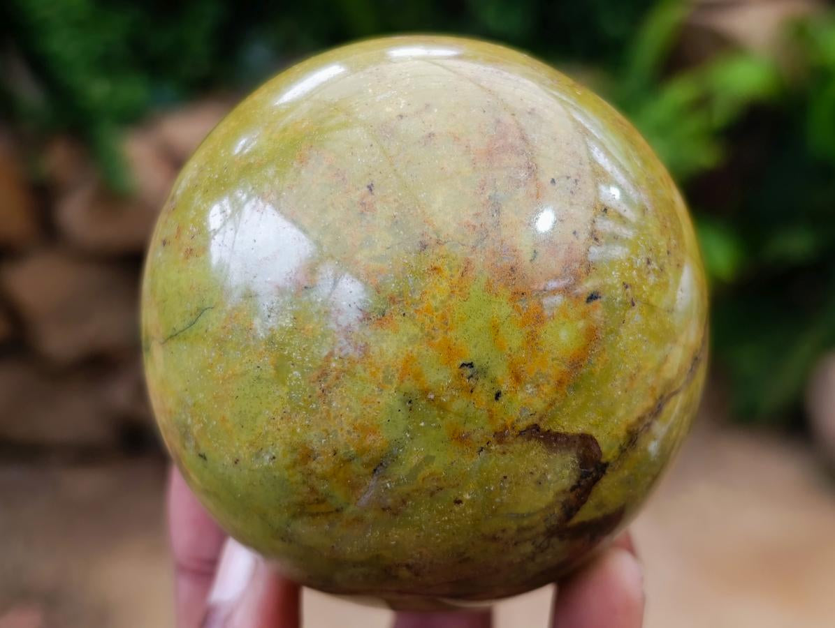Polished Green Opal Spheres x 3 From Betroka, Madagascar - Toprock Gemstones and Minerals 
