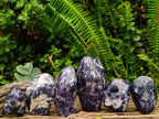 Polished Silver Leaf Lepidolite Standing Display Pieces x 6 From Zimbabwe - Toprock Gemstones and Minerals 