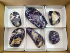 Polished Silver Leaf Lepidolite Standing Display Pieces x 6 From Zimbabwe - Toprock Gemstones and Minerals 