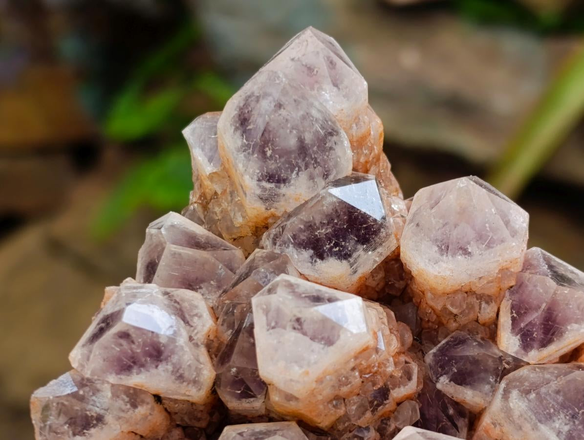 Natural Sugar Amethyst Clusters x 3 From Solwezi, Zambia - Toprock Gemstones and Minerals 