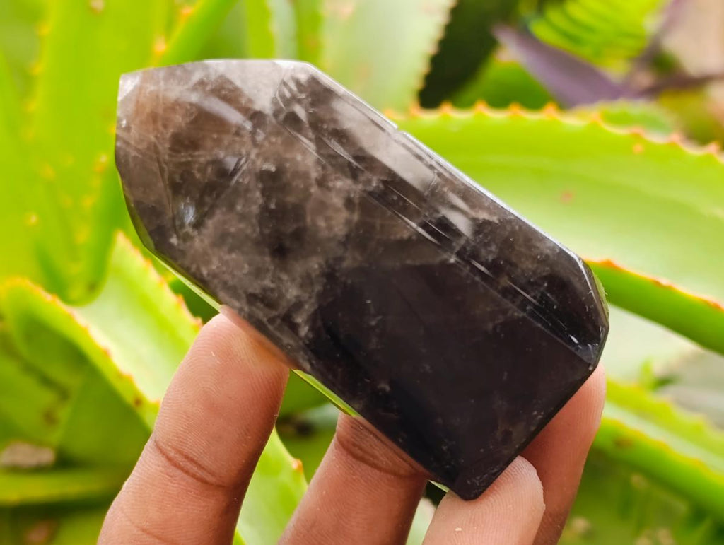 Polished Dark Morion Smokey Quartz Crystals x 12 From Madagascar - Toprock Gemstones and Minerals 