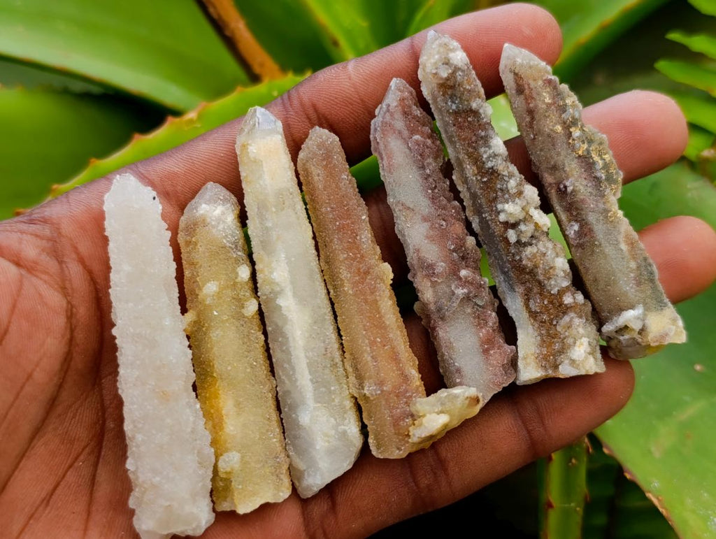 Natural Drusy Fairy Spirit Quartz Single Finger Crystals x 70 From Boekenhouthoek, South Africa - Toprock Gemstones and Minerals 