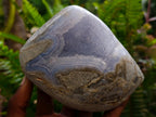 Polished and Natural Blue Lace Agate Standing Display Pieces x 2 From Nsanje, Malawi - Toprock Gemstones and Minerals 