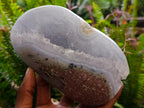 Polished and Natural Blue Lace Agate Standing Display Pieces x 2 From Nsanje, Malawi - Toprock Gemstones and Minerals 