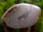 Polished and Natural Blue Lace Agate Standing Display Pieces x 2 From Nsanje, Malawi - Toprock Gemstones and Minerals 