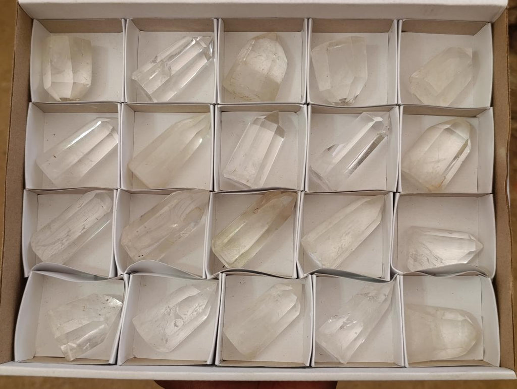 Polished Clear Quartz Crystals x 20 From Madagascar - Toprock Gemstones and Minerals 