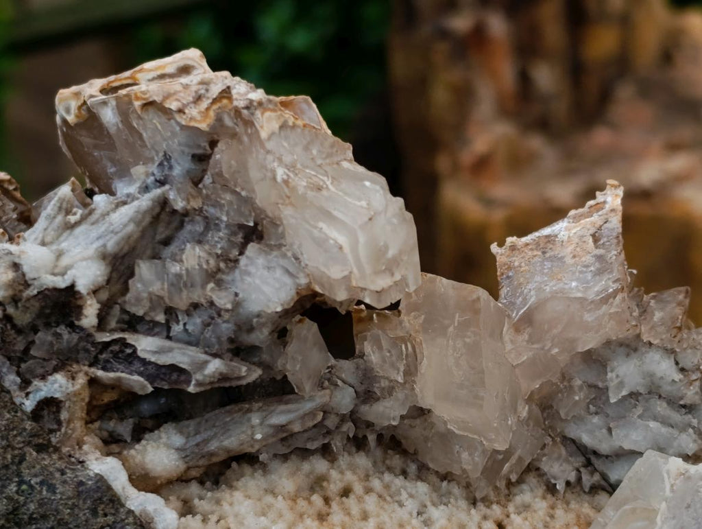 Natural Large Rhombohedral Calcite Specimen with Phosphorus Aragonite x 1 From Albert's Mountain, Lesotho - Toprock Gemstones and Minerals 