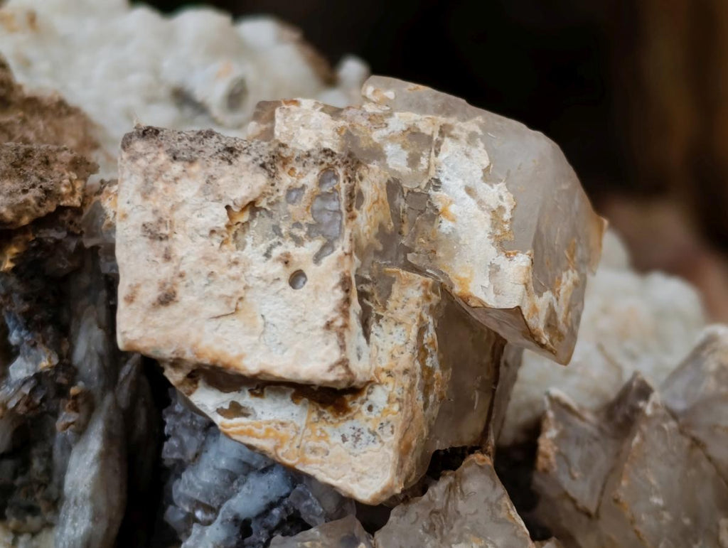Natural Large Rhombohedral Calcite Specimen with Phosphorus Aragonite x 1 From Albert's Mountain, Lesotho - Toprock Gemstones and Minerals 