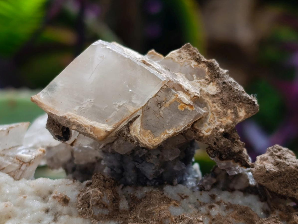 Natural Large Rhombohedral Calcite Specimen with Phosphorus Aragonite x 1 From Albert's Mountain, Lesotho - Toprock Gemstones and Minerals 
