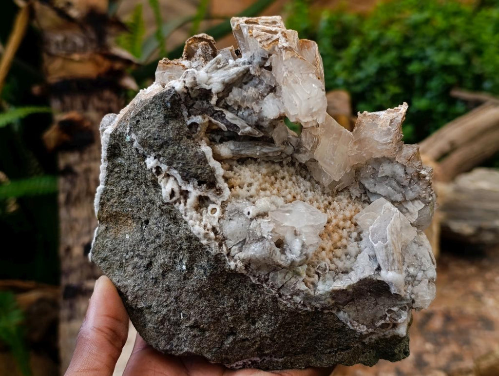Natural Large Rhombohedral Calcite Specimen with Phosphorus Aragonite x 1 From Albert's Mountain, Lesotho - Toprock Gemstones and Minerals 