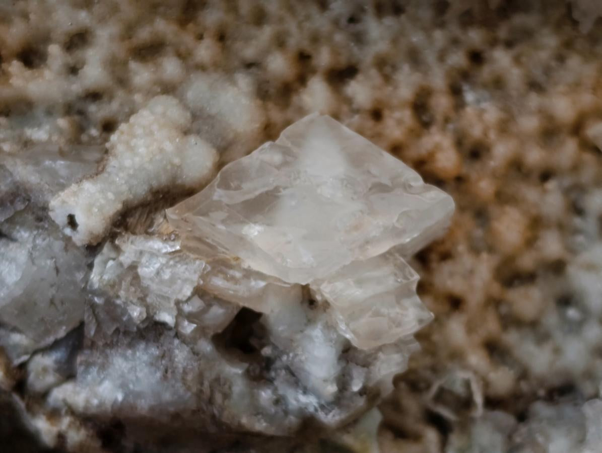 Natural Large Rhombohedral Calcite Specimen with Phosphorus Aragonite x 1 From Albert's Mountain, Lesotho - Toprock Gemstones and Minerals 
